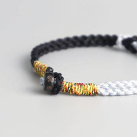 Thumbnail for Tibetan Buddhist Double Sailors Knot & Coconut Shell Om Mantra Bead FRIENDSHIP Bracelet