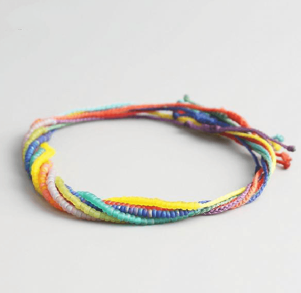 Handmade Miyuki  Seed Bead RAINBOW Riot 7 pc Friendship bracelet Set