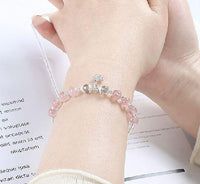 Thumbnail for 925 Sterling Silver Strawberry Quartz UNIVERSAL LOVE Star Accent Bracelet