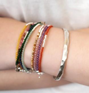 Cutie Pie Miniature NATURAL HEALING GEMSTONE & Steel Bracelet- SAVE $$ on Bundles!