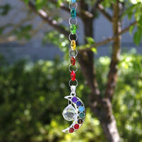 Thumbnail for Hand Made Chakra Moon & Crystal Sparkling Sun Catcher