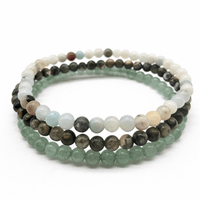 Thumbnail for ATTRACT YOUR SOULMATE ( For Guys)  -Green Jade, Rhyolite & Amazonite- 3/pc  *MIGHTY MINIS*  Healing Energy Stone Bracelets