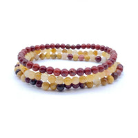 Thumbnail for EMOTIONAL STABILITY & NURTURING  -Yellow Jade, Red Jasper & Mookaite- 3/pc  *MIGHTY MINIS*  Healing Energy Stone Bracelets