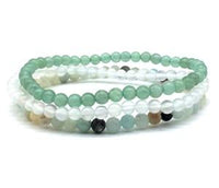 Thumbnail for HARMONY & HEALING-Green Aventurine,Amazonite & Snow Quartz- 3/pc  