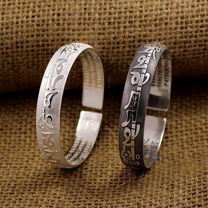 Six Words Mantra Buddhist Couple Bangle