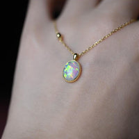 Thumbnail for Snow White Opal Charm Necklace