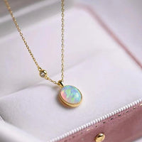 Thumbnail for Snow White Opal Charm Necklace