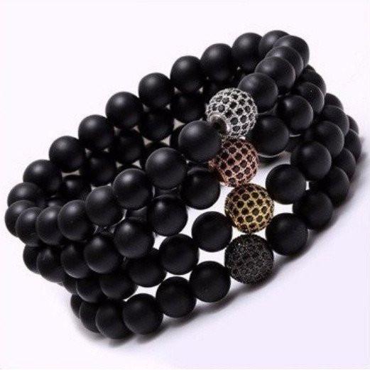 Black Matte Natural Stone Bracelet