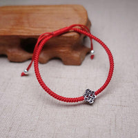 Thumbnail for Sterling Silver ETERNAL KNOT Red Rope WISDOM Bracelet