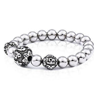 Thumbnail for Stainless Steel 6 Syllable OM MANTRA Bead SPIRITUAL Bracelet - 3 Designs