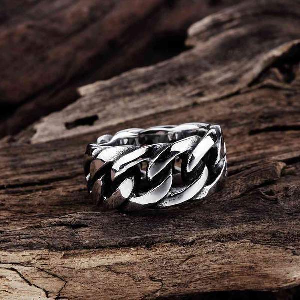 Mens Quality Stainless Steel Link Ring