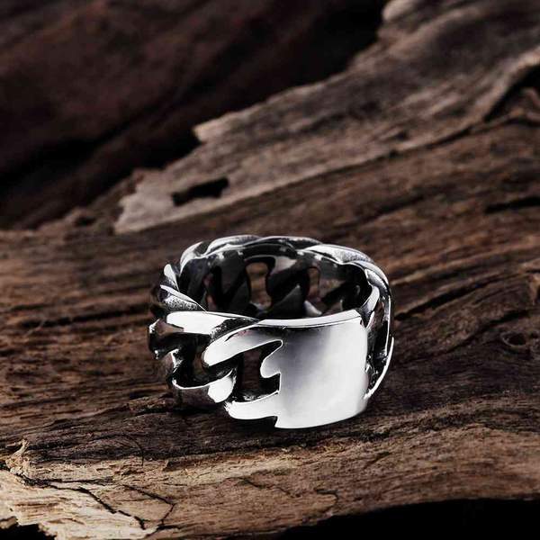 Mens Quality Stainless Steel Link Ring