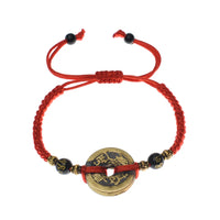 Thumbnail for OM Mantra & Ancient Coin FENG SHUI Red Rope WEALTH Bracelet