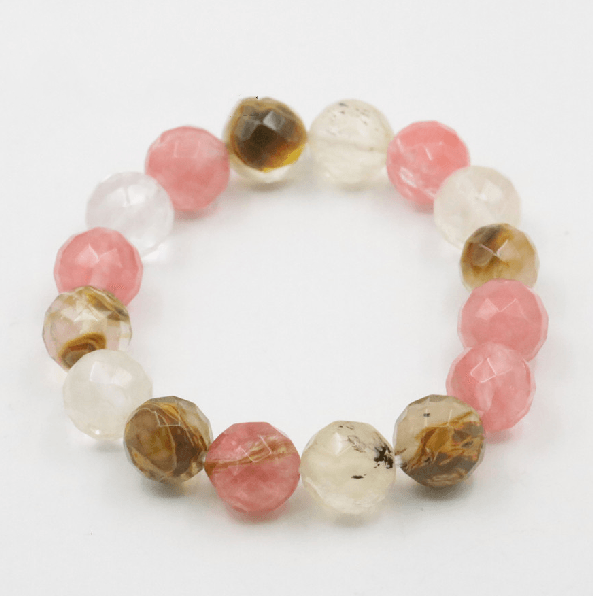 Brazilian Faceted Watermelon Tourmaline Bead SOOTHING Bracelet