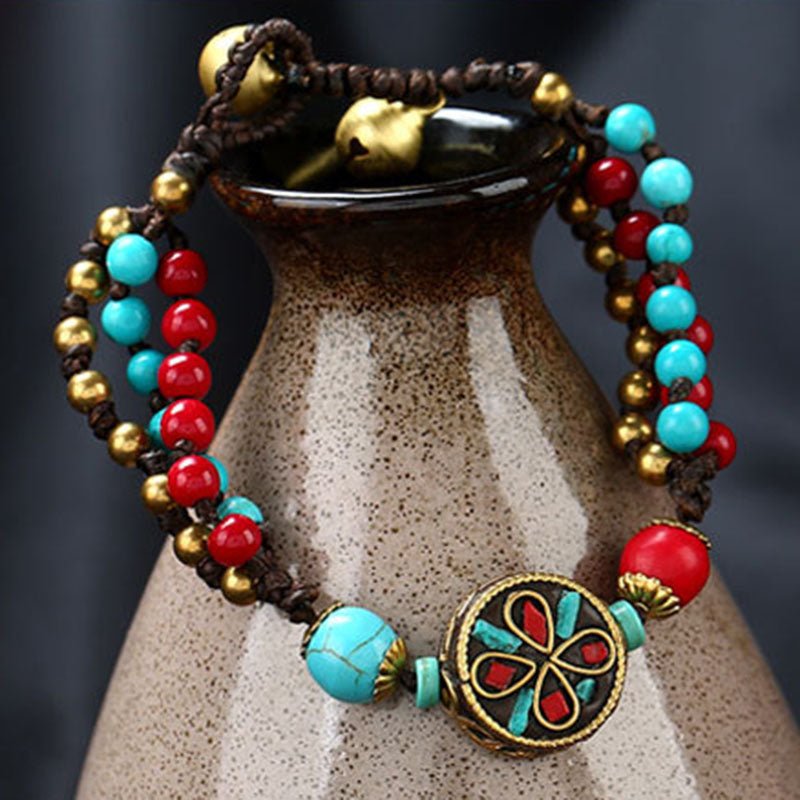 Tibetan Ethnic Turquoise Beads Bracelet