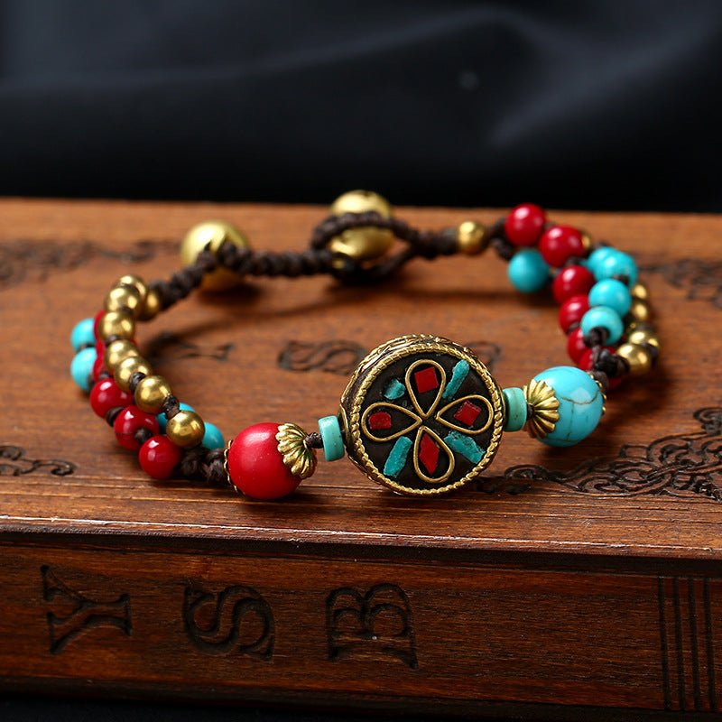 Tibetan Ethnic Turquoise Beads Bracelet