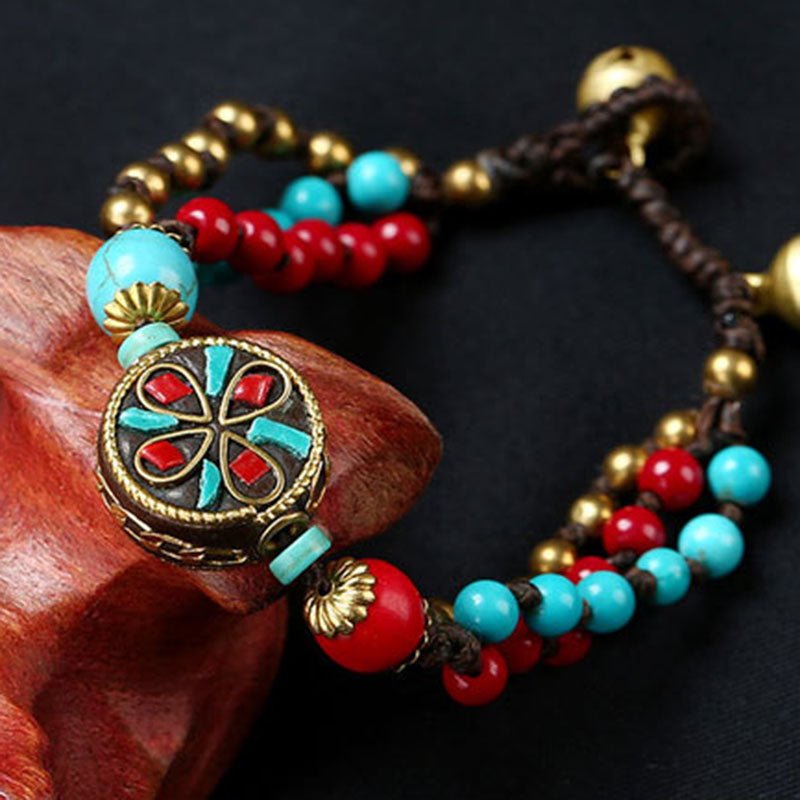 Tibetan Ethnic Turquoise Beads Bracelet