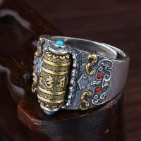 Thumbnail for Tibetan Prayer Wheel Mantra Ring