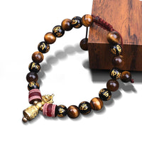 Thumbnail for Tiger's Eye with Tibetan Om Mani Padme Hum Mantra Feng Shui Bracelet