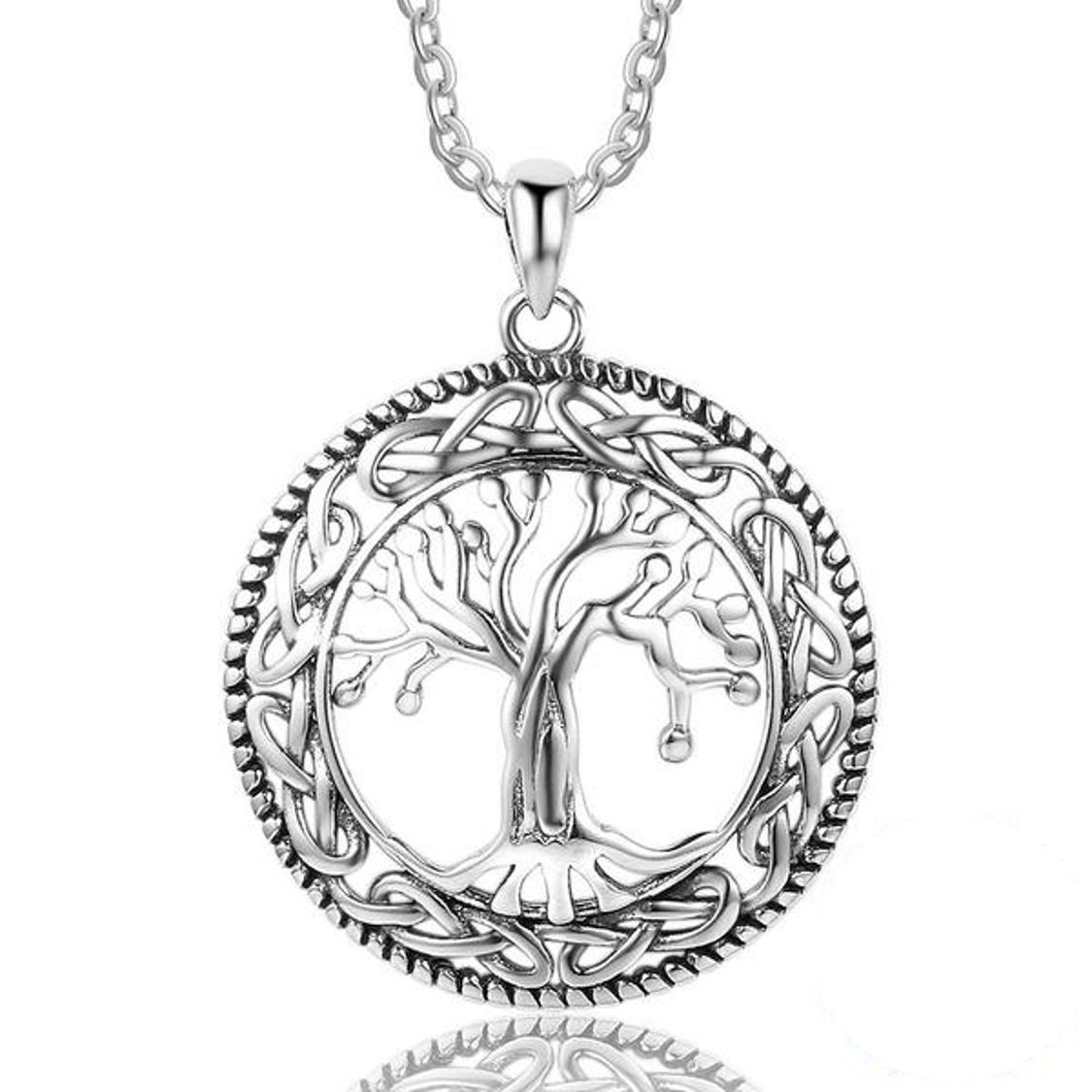 925 Sterling Silver Celtic Design Tree of Life Pendant Necklace