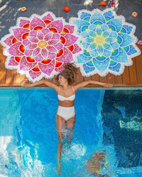 Thumbnail for Lotus Shaped Yoga Beach  Mandala Tapestry-2 Fab Colors