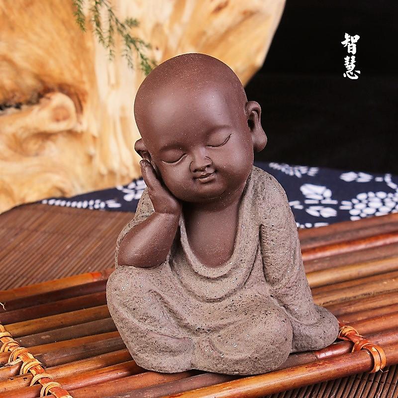 Handpainted Buddha Monk Tea Pet Figurine