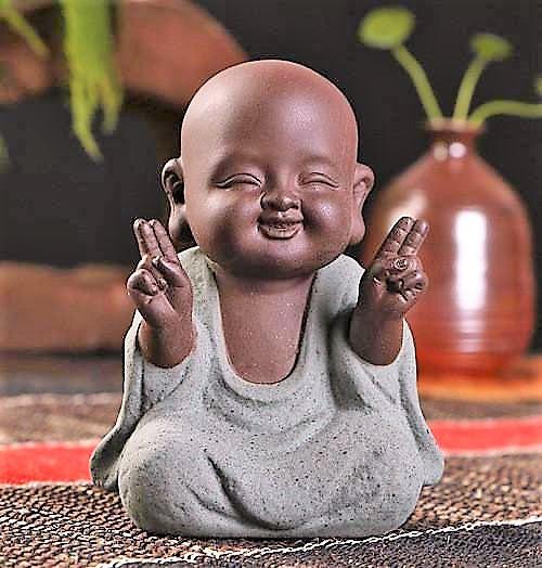 Handpainted Buddha Monk Tea Pet Figurine