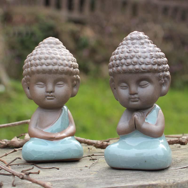 Glazed Buddha Tea Pet Cute Figurine