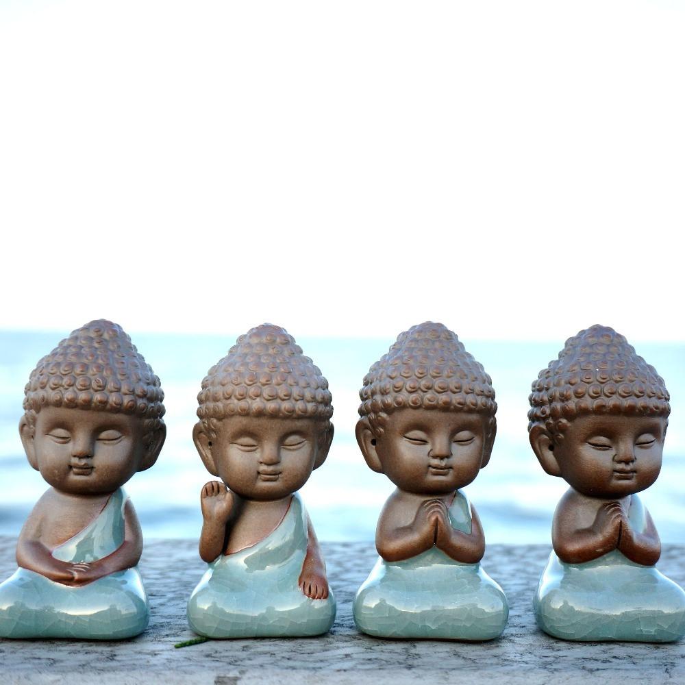 Glazed Buddha Tea Pet Cute Figurine