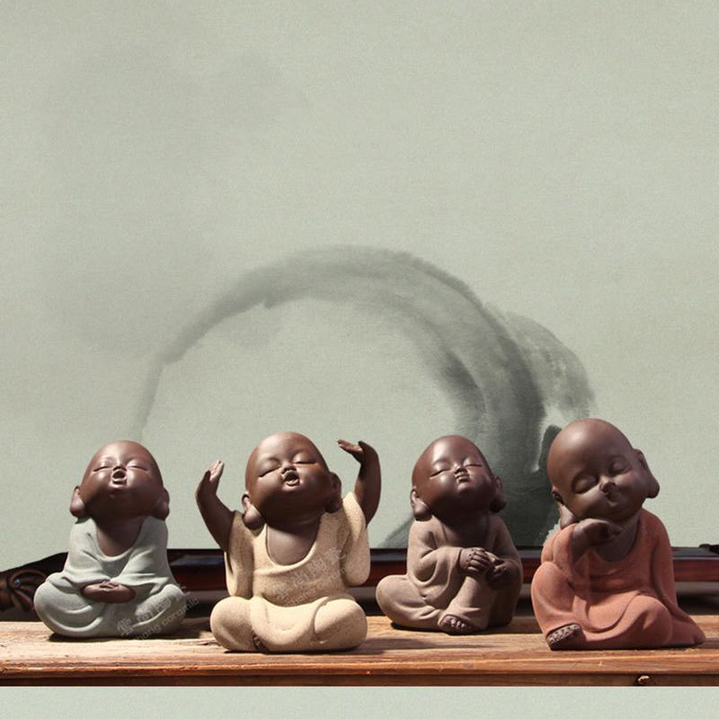 4pc/Set Tao Mi Adorable Buddha Monks Tea Pet Figurines -FREE WORLDWIDE SHIPPING!