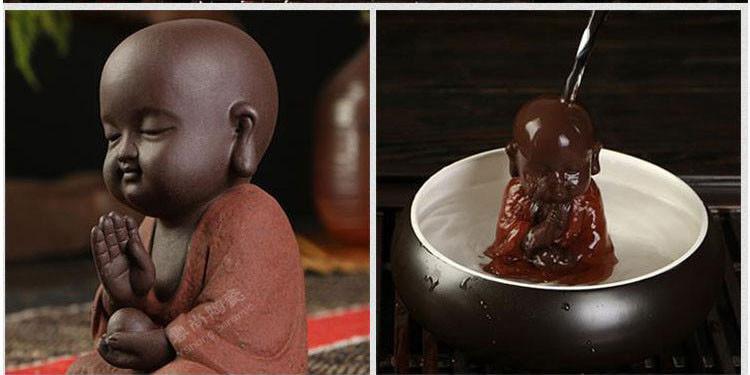 Cute Mini Monk with Beads Tea Pet Figurine