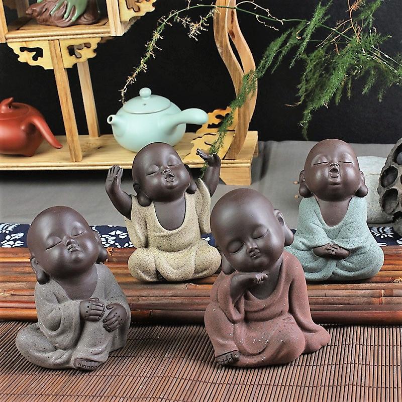 4pc/Set Tao Mi Adorable Buddha Monks Tea Pet Figurines -FREE WORLDWIDE SHIPPING!