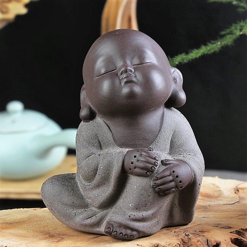 Handpainted Buddha Monk Tea Pet Figurine