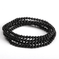 Thumbnail for Natural Black Tourmaline Stone #1 NEGATIVITY ABSORBER Triple Wrap Bracelet