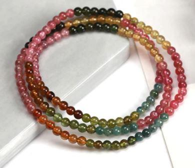 Natural Tourmaline Bead BALANCING Wrap Bracelet