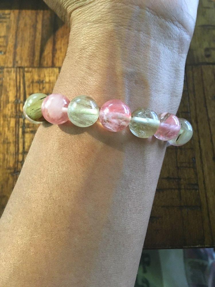 Brazilian Faceted Watermelon Tourmaline Bead SOOTHING Bracelet