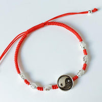 Thumbnail for Sterling Silver Lucky Red Rope DOUBLE HAPPINESS Charm Bracelet