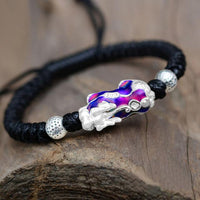 Thumbnail for PURE Silver Thermochromic Pi Xiu FENG SHUI WEALTH Rope Bracelet