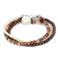 Thumbnail for Genuine Garnet, Quartz & Agate HEALTH & HAPPINESS -3 Strand Stone Blend Bracelet