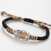 Thumbnail for PURE Silver PIXIU with Feng Shui SUCCESS WHEEL Rope Bracelet-.NEW IN!