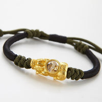 Thumbnail for PURE Silver PIXIU with Feng Shui SUCCESS WHEEL Rope Bracelet-.NEW IN!