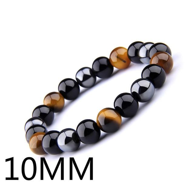 Natural Obsidian, Hematite & Assd Tiger Eye Beads MANIFEST GOALS Bracelet