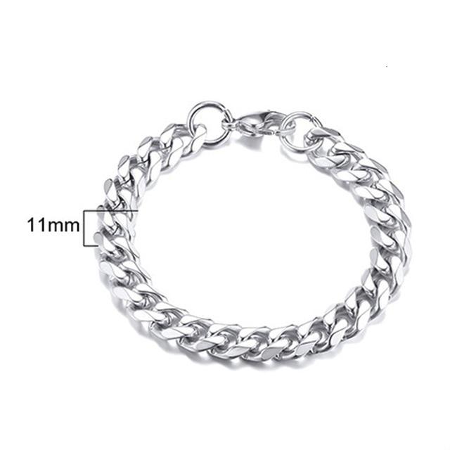 Men's TITANIUM STEEL Miami Cuban Link CLASSIC DUDE Bracelet in 4 Colors -Sizes up to 9 inches