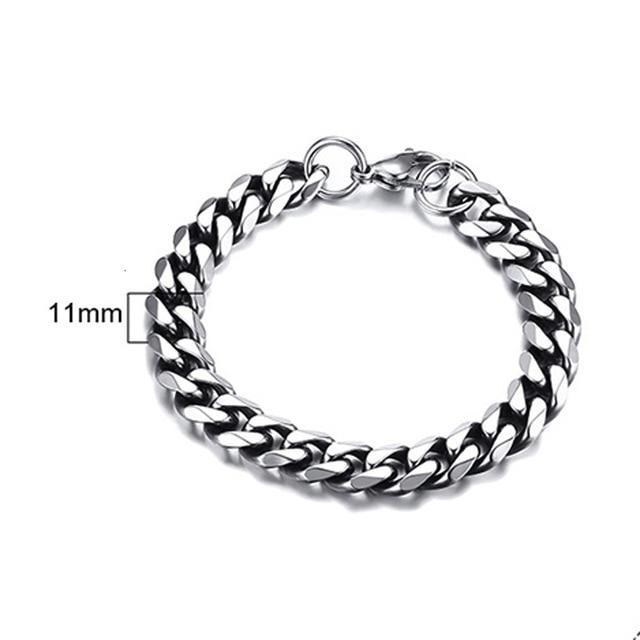 Men's TITANIUM STEEL Miami Cuban Link CLASSIC DUDE Bracelet in 4 Colors -Sizes up to 9 inches