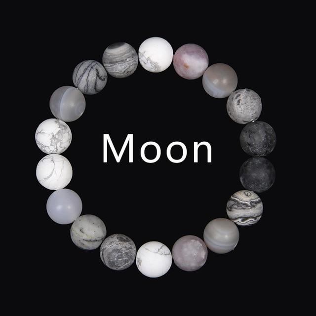 Natural Stone Solar System 'OUR PLANETS'  Bracelet-  9 Different Planets + Sun & Moon