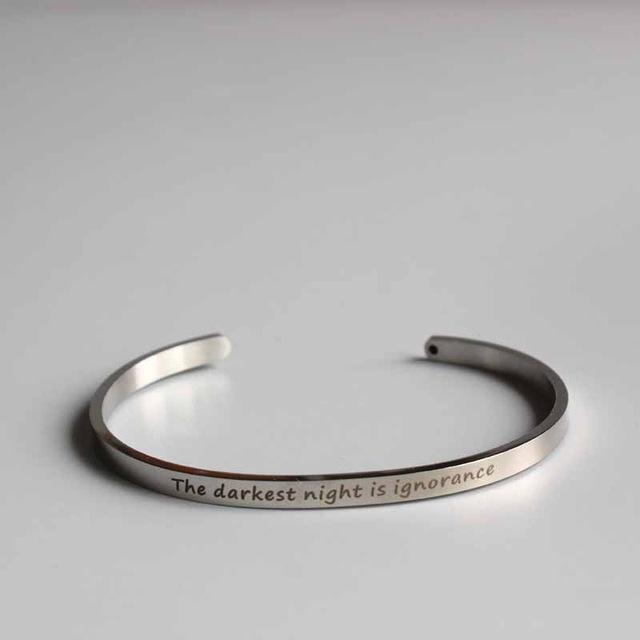 x_'NO MUD.. NO LOTUS"  Stainless Steel Inspirational Bangles.