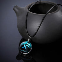Thumbnail for 12 constellation Glass Pendant Necklace