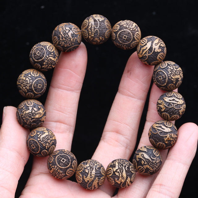 Lucky Karma PIXIU Wooden Bead Bracelet