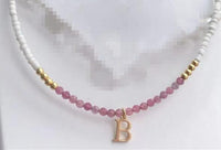 Thumbnail for Freshwater Pearls & Natural Stone Initial Necklace