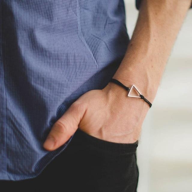 Simplistic Black Rope 'BLADE' Triangle Bracelet